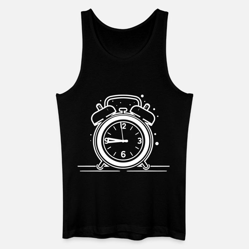 Wecker Skizze - Männer Bio Tank Top - Schwarz