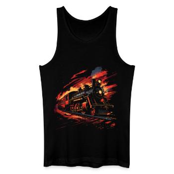 Eisenbahn Retro Stil - Männer Bio Tank Top - Schwarz - Vorne