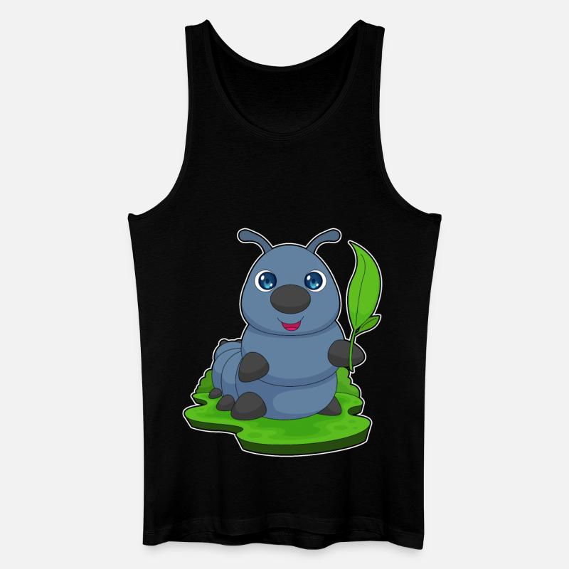 Raupe Blatt - Männer Bio Tank Top - Schwarz
