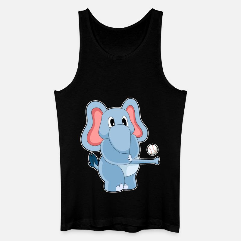 Elefant Baseball  - Männer Bio Tank Top - Schwarz