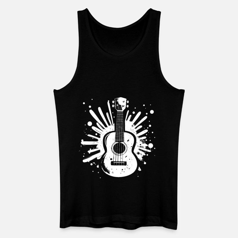Ukulele Streetart - Männer Bio Tank Top - Schwarz