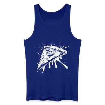 Dessin de morceau de pizza - Débardeur bio Homme - bleu roi - Devant