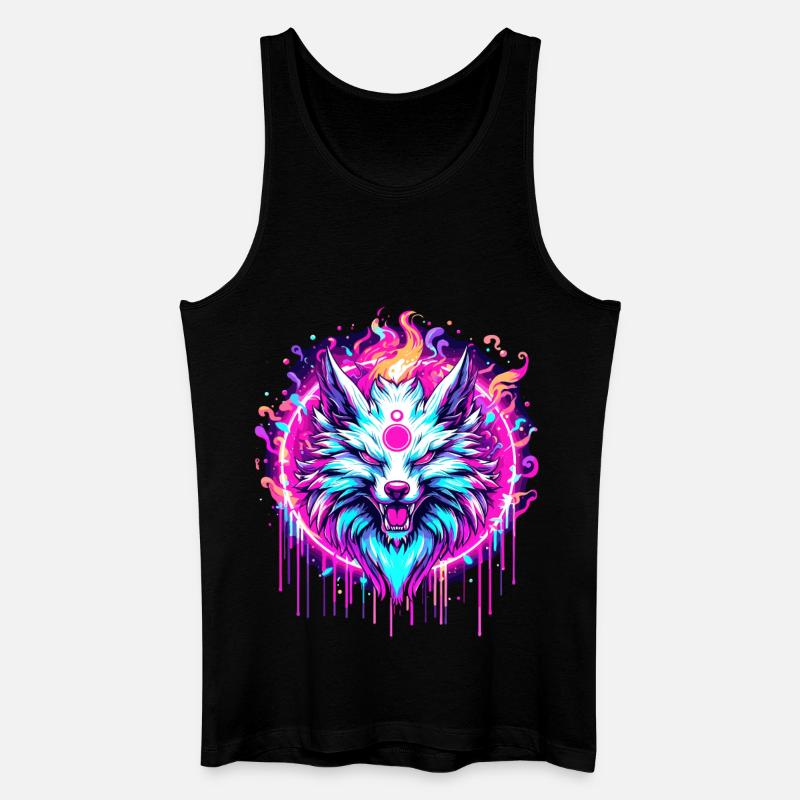 Psychedelischer Fuchs - Männer Bio Tank Top - Schwarz