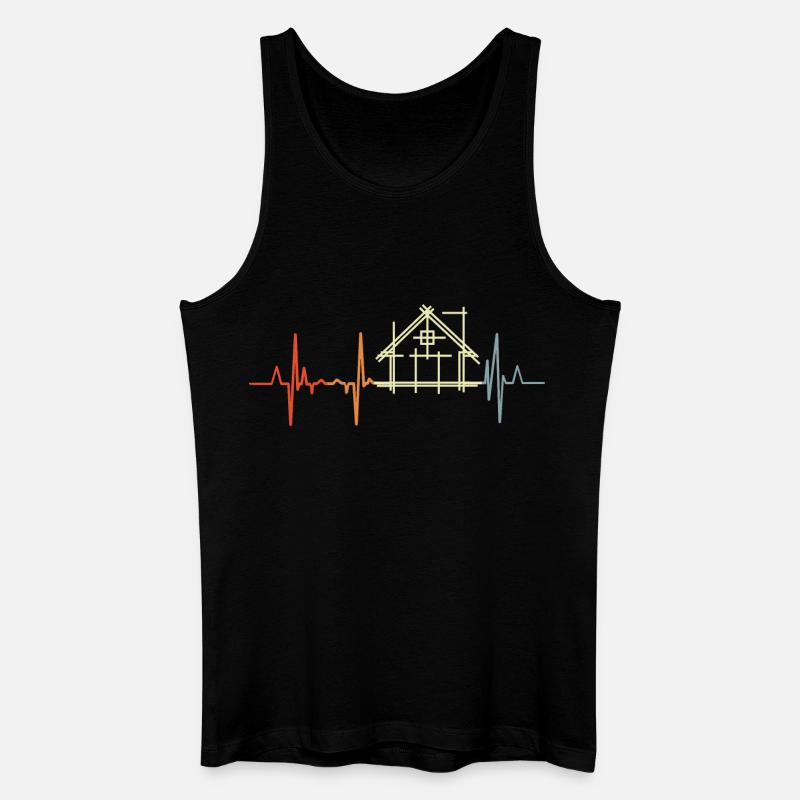 Architekt Kardiogramm Retro Look - Männer Bio Tank Top - Schwarz