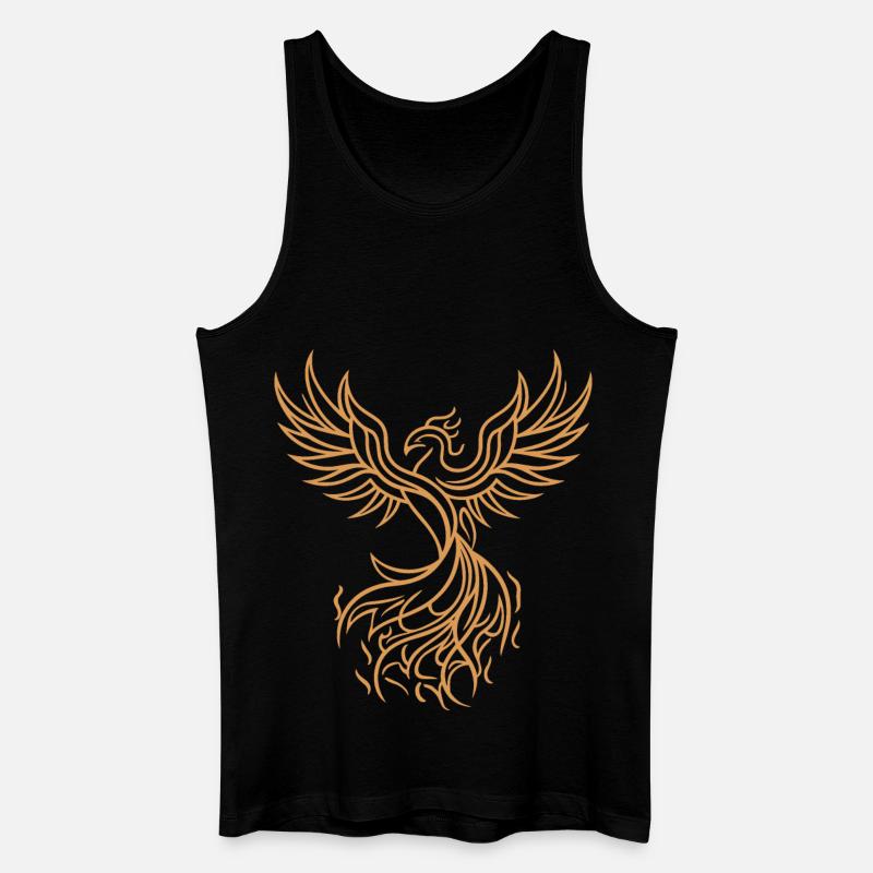 Phönix Mythischer Feuervogel Auferstehender Stammeskunst - Männer Bio Tank Top - Schwarz