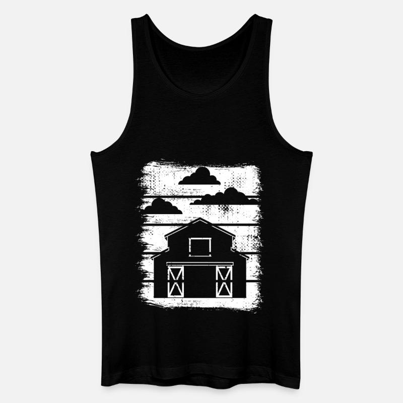 Scheune Zeichnung - Männer Bio Tank Top - Schwarz