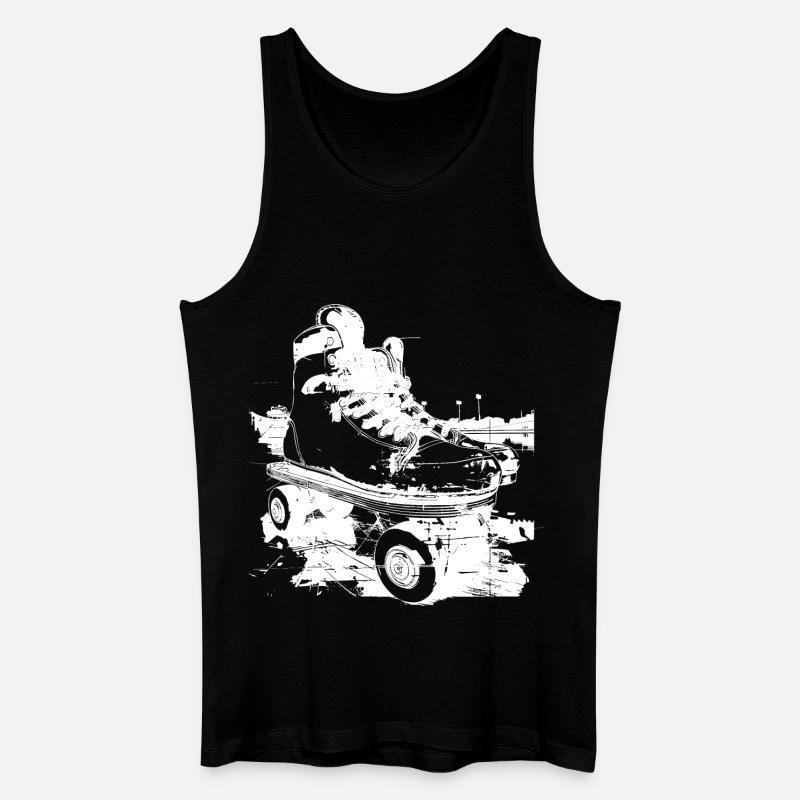Rollerskates Grafik - Männer Bio Tank Top - Schwarz