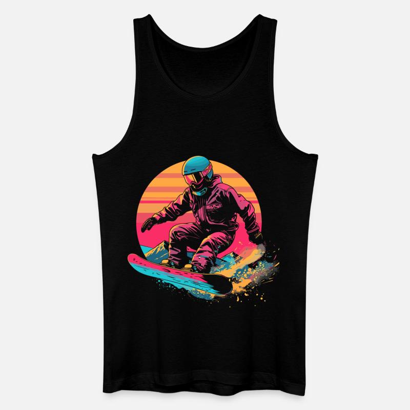 Snowboarder 80er Jahre Look - Männer Bio Tank Top - Schwarz