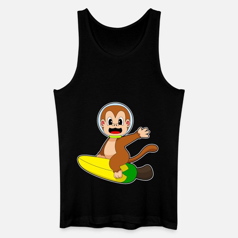 Monkey Banana Astronaut - Men’s Organic Tank Top - black