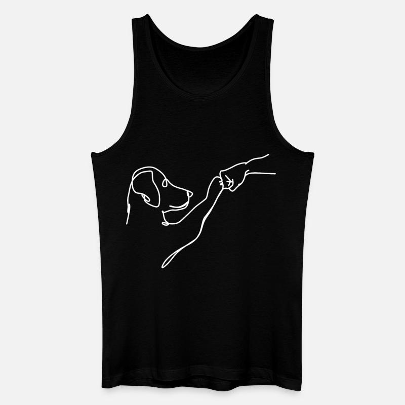 Oneliner - Hund und Mensch Faust - Männer Bio Tank Top - Schwarz