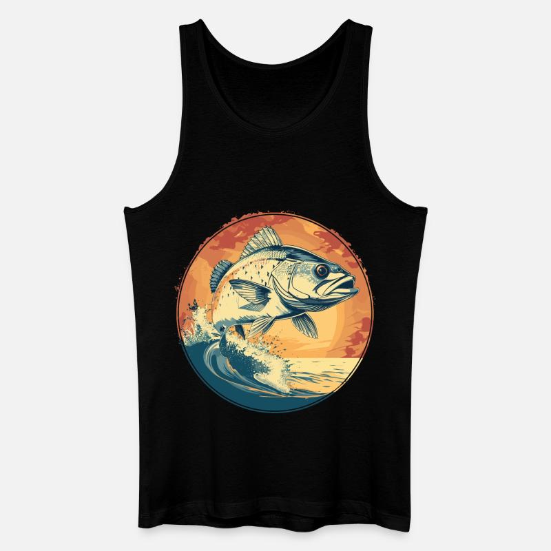Fisch Illustration - Männer Bio Tank Top - Schwarz