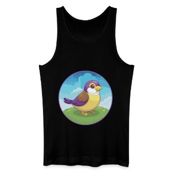 Sparrow Cute Kawaii Cartoon Clipart Animal Pet - Men’s Organic Tank Top - black - Front