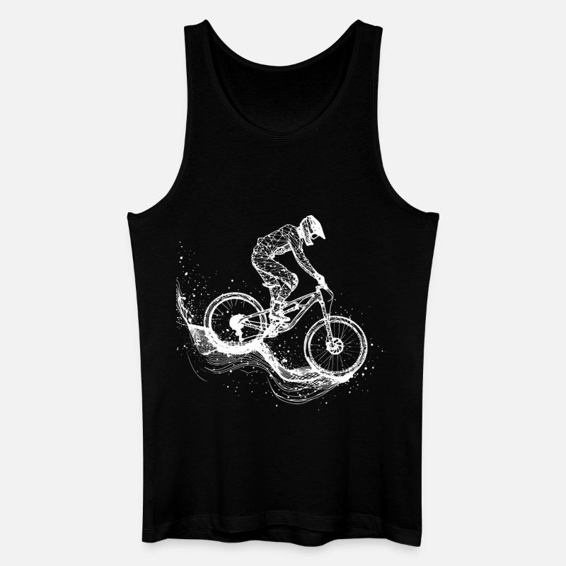 Mountain Biking Drawing - Men’s Organic Tank Top - black