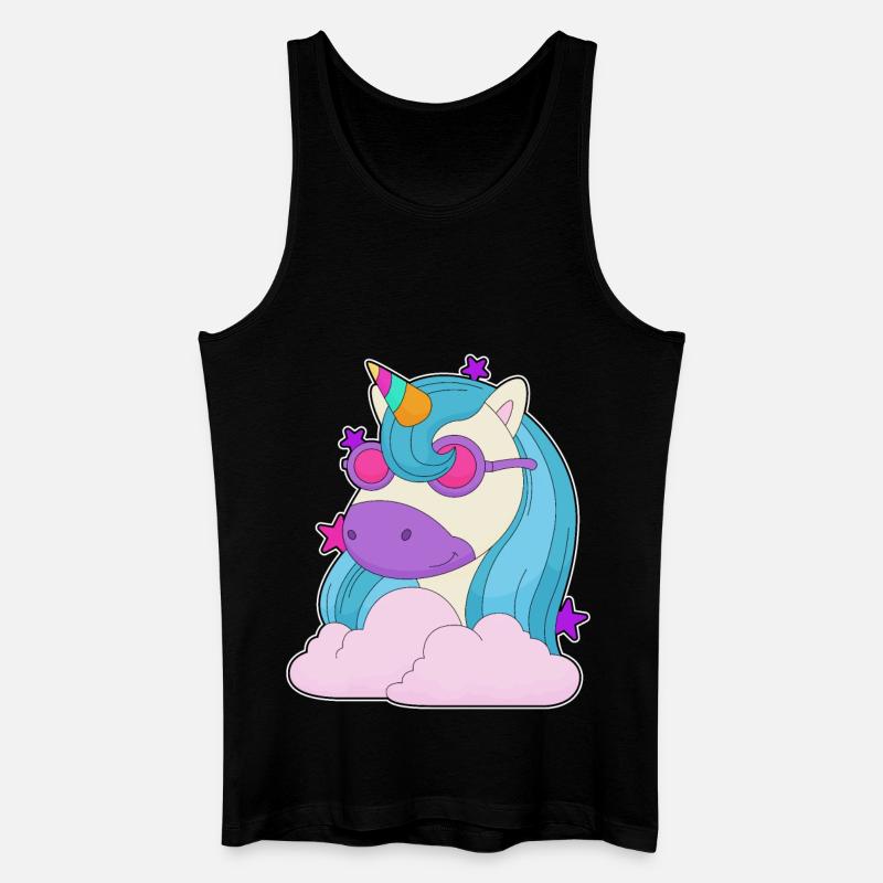 Einhorn Wolken - Männer Bio Tank Top - Schwarz