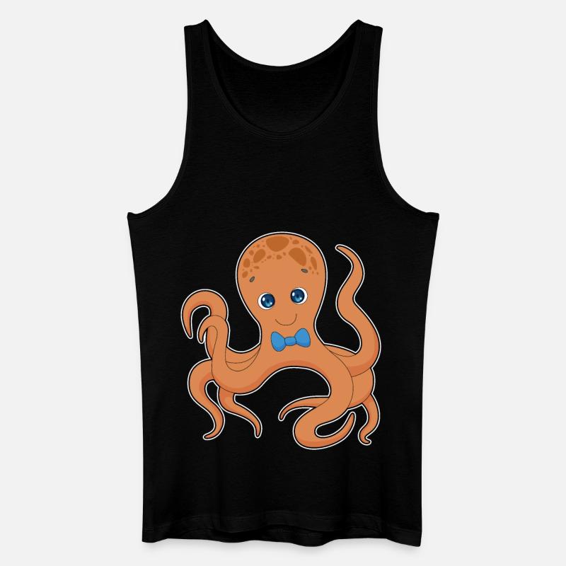 Krake Fliege - Männer Bio Tank Top - Schwarz