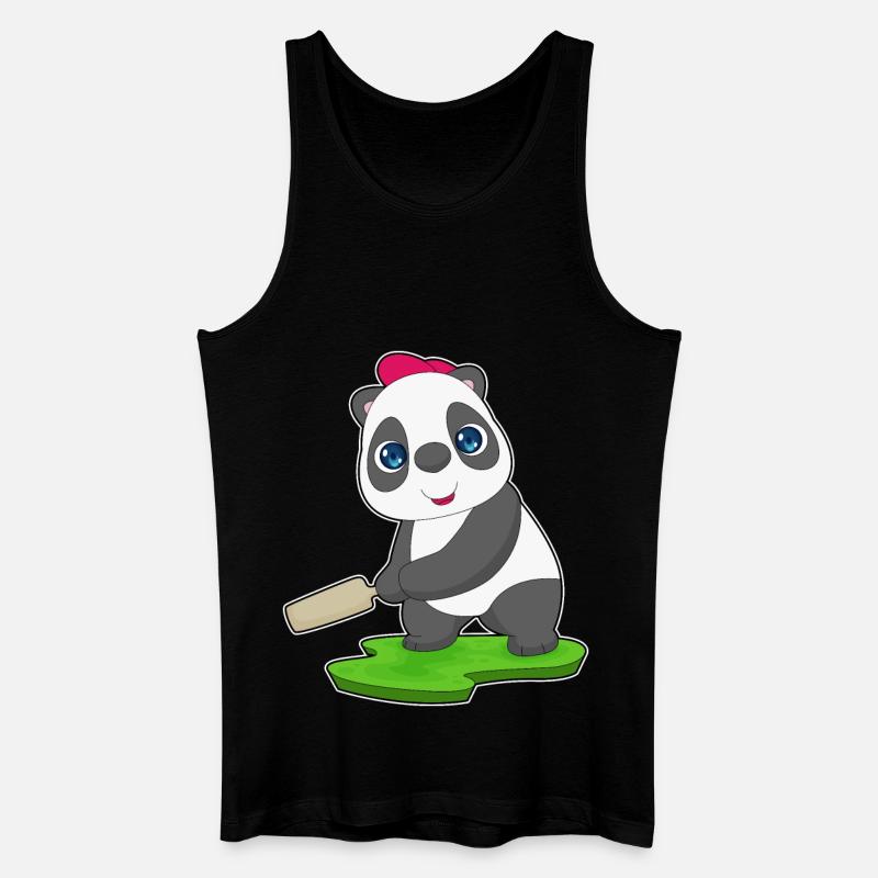 Panda Cricket Battes de cricket - Débardeur bio Homme - noir