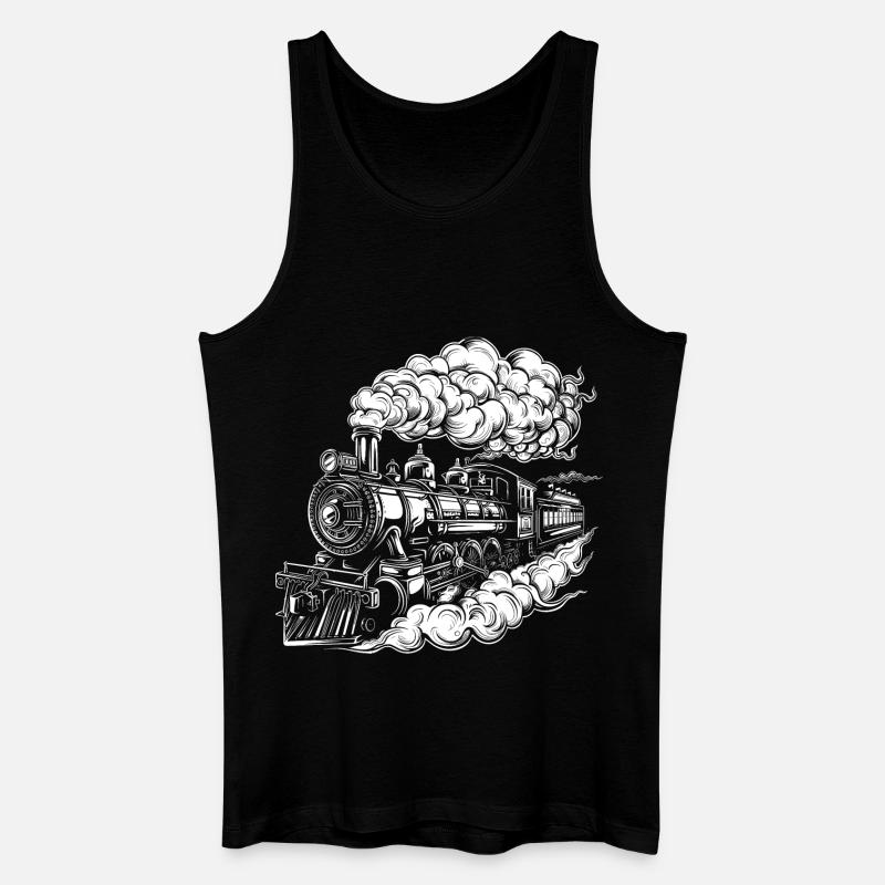 Dampflokomotive Grafik - Männer Bio Tank Top - Schwarz