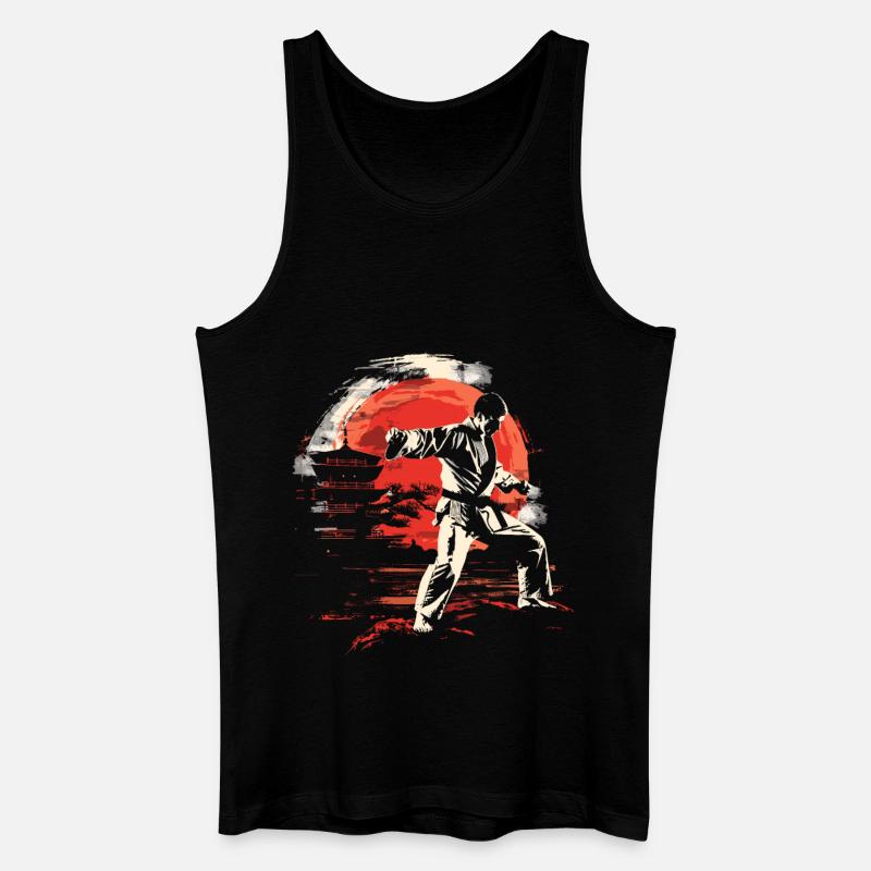 Karateka Grafik - Männer Bio Tank Top - Schwarz