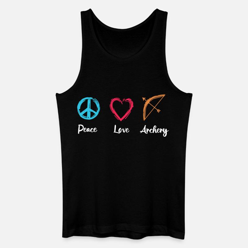 Frieden Liebe Bogenschießen - Männer Bio Tank Top - Schwarz