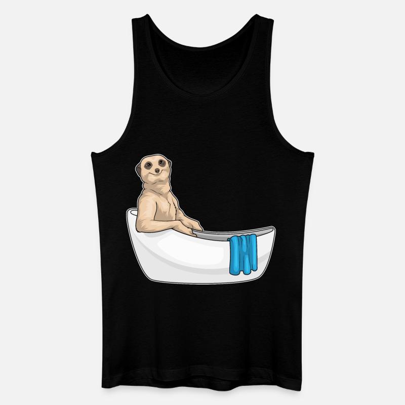 Erdmännchen Baden Badewanne - Männer Bio Tank Top - Schwarz