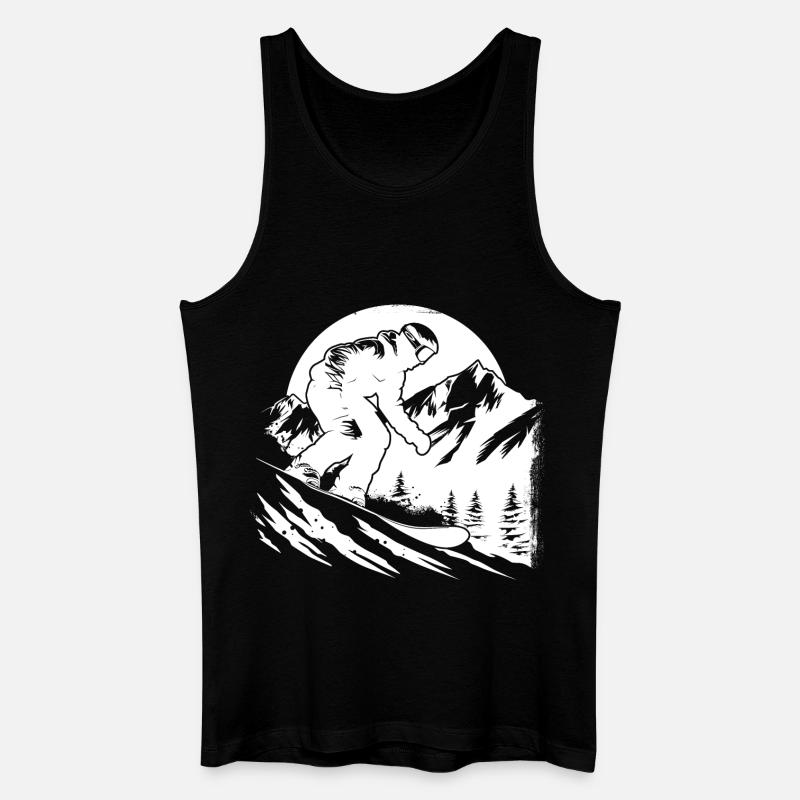 Snowboarder Skizze - Männer Bio Tank Top - Schwarz