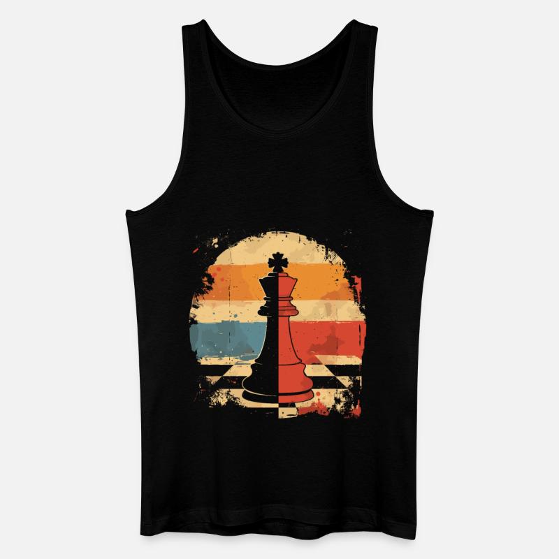 Schachfigur Retrowave - Männer Bio Tank Top - Schwarz