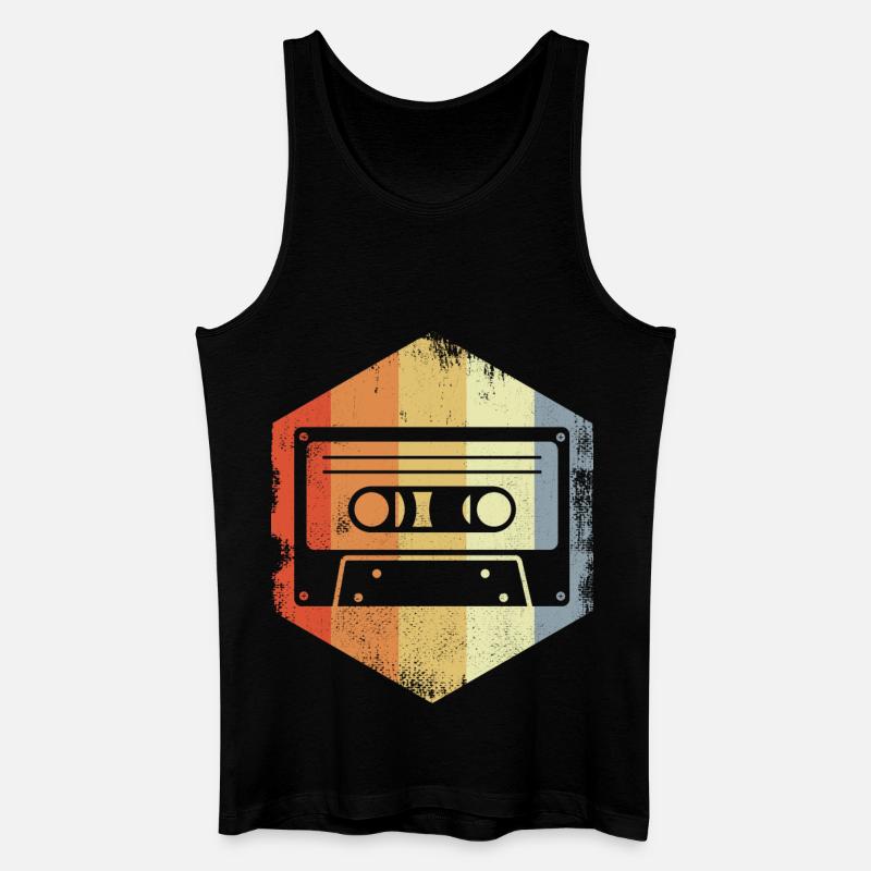 Retro 80er Kassette - Männer Bio Tank Top - Schwarz