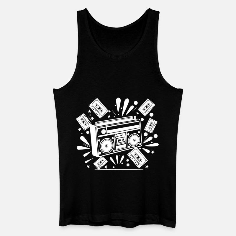 Ghettoblaster, Musik, Nostalgie - Männer Bio Tank Top - Schwarz
