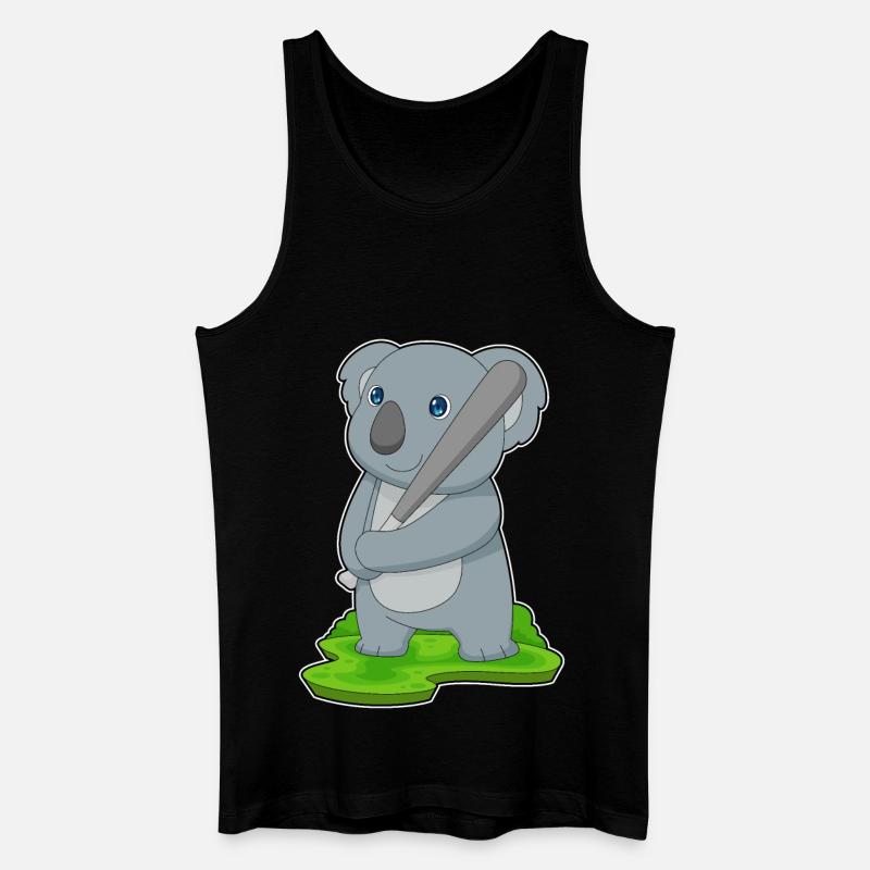 Koala Baseball Batte de Baseball - Débardeur bio Homme - noir