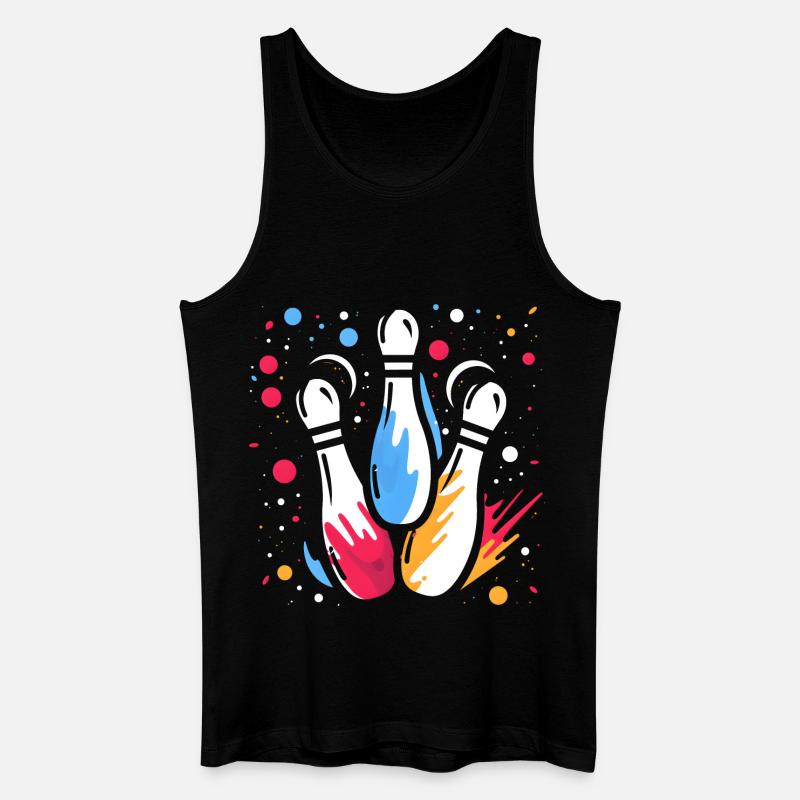 Retro Kegeln - Männer Bio Tank Top - Schwarz