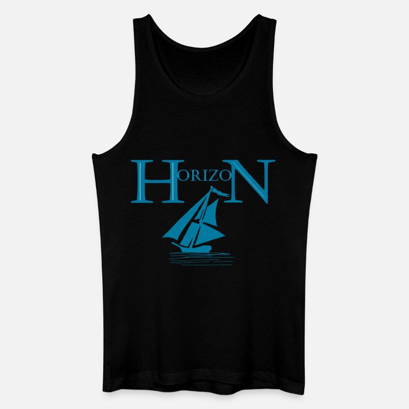 Boot und Horizont - Männer Bio Tank Top - Schwarz