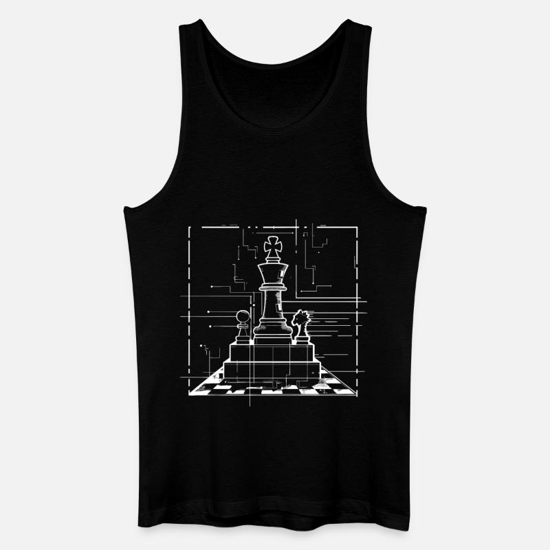 Schachfiguren Zeichnung - Männer Bio Tank Top - Schwarz