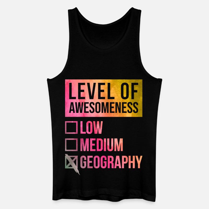 geografi - Økologisk tanktop til mænd - sort
