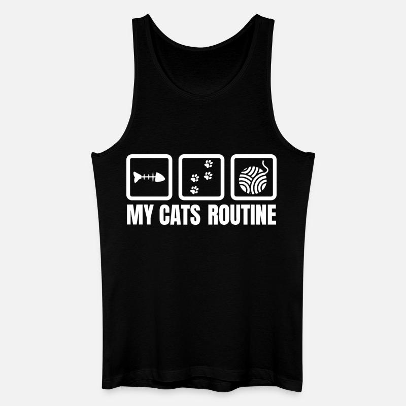 Routine meiner Katze - Männer Bio Tank Top - Schwarz