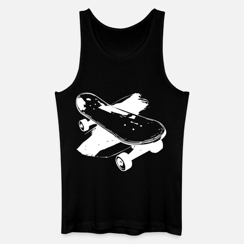 Skateboard Skizze - Männer Bio Tank Top - Schwarz