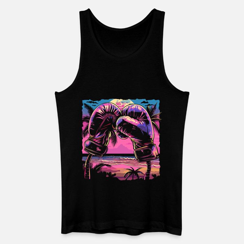 Boxhandschuhe Retrowave - Männer Bio Tank Top - Schwarz