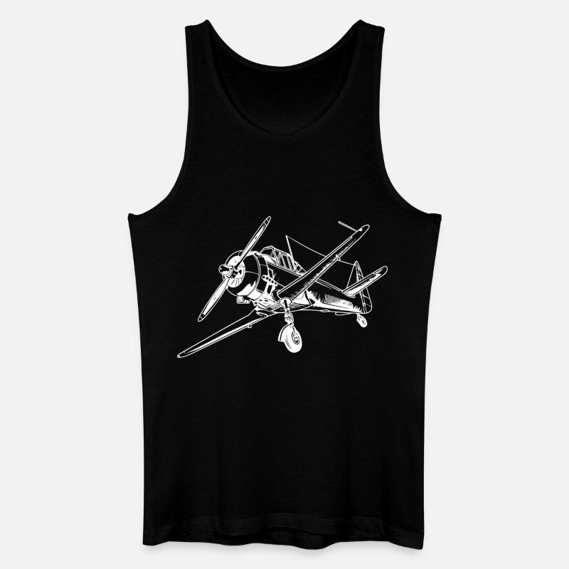 Propeller Flugzeug Zeichnung - Männer Bio Tank Top - Schwarz