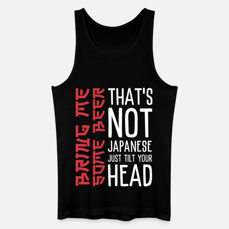 Witziger Bier Spruch mit Japanischer Ästhetik   - Männer Bio Tank Top - Schwarz