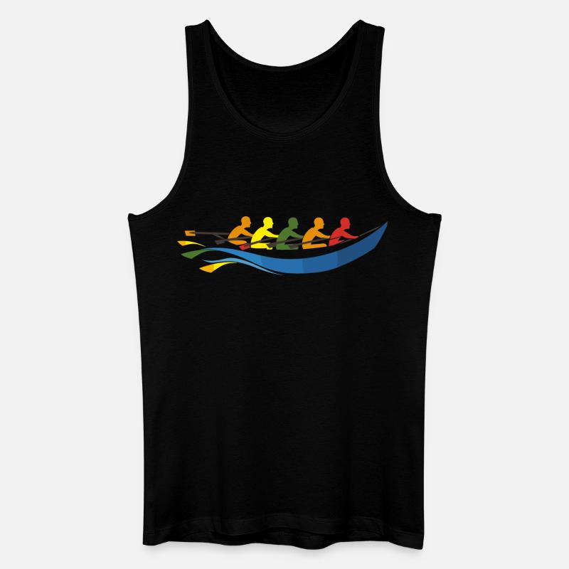 Rudermannschaft Comic Look - Männer Bio Tank Top - Schwarz