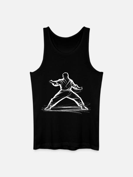 Karateka Drawing - Men’s Organic Tank Top - black