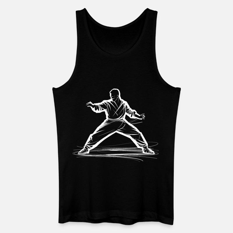 Karateka Zeichnung - Männer Bio Tank Top - Schwarz