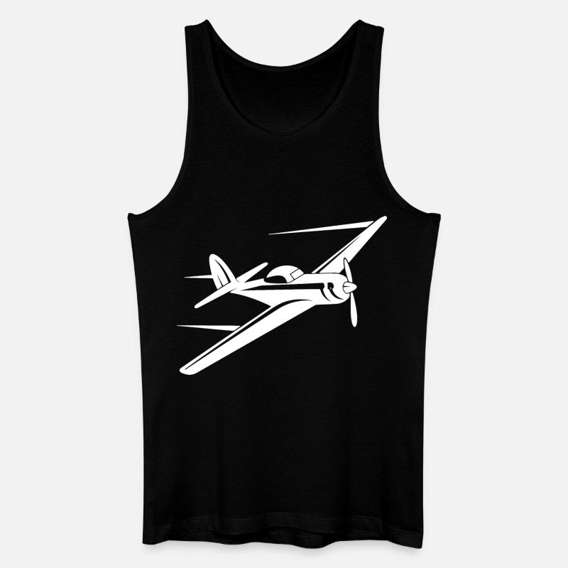 Propellerflugzeug Skizze - Männer Bio Tank Top - Schwarz