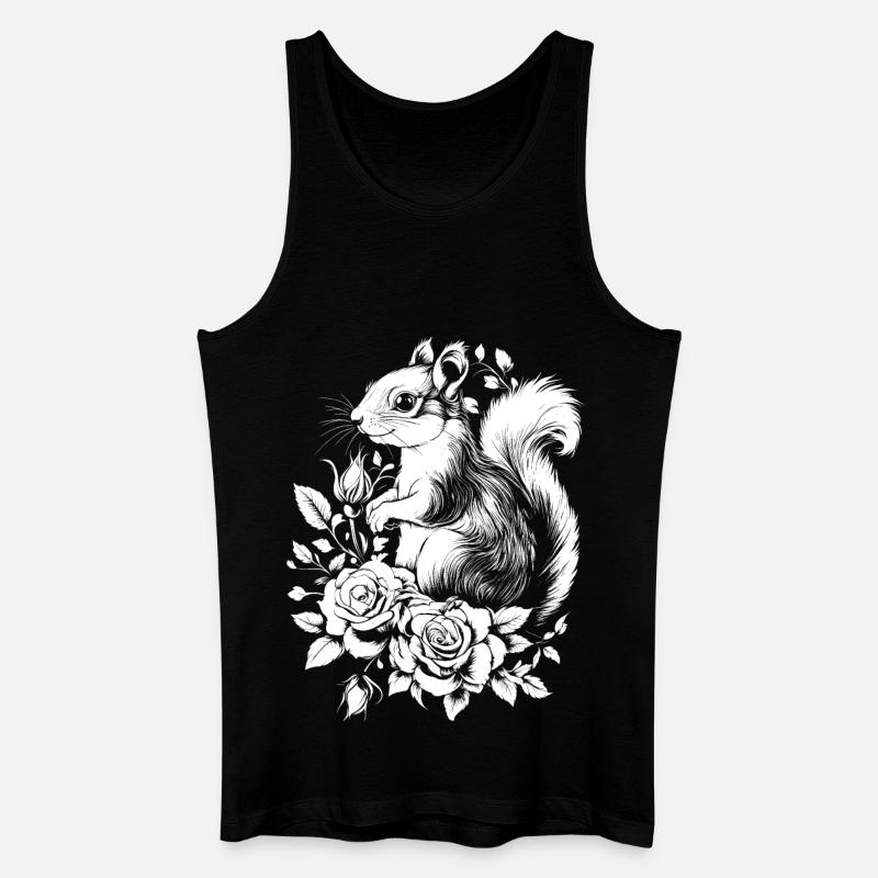Eichhörnchen Ästhetik Rose Blumen Hörnchen - Männer Bio Tank Top - Schwarz
