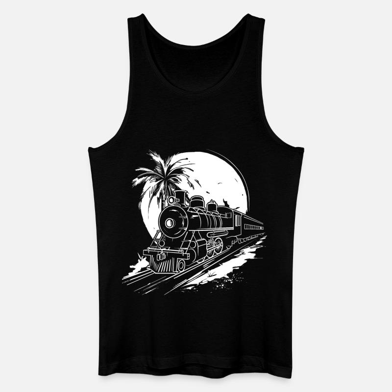 Eisenbahn Grafik - Männer Bio Tank Top - Schwarz