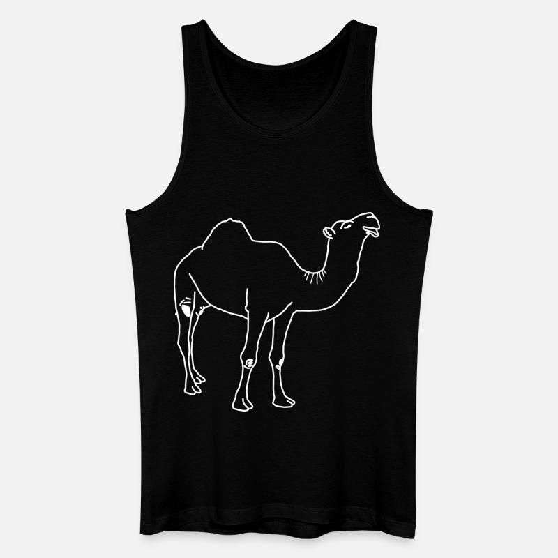 Dromedar lineart - Männer Bio Tank Top - Schwarz