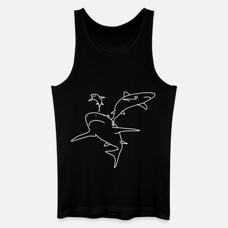Haie - Männer Bio Tank Top - Schwarz