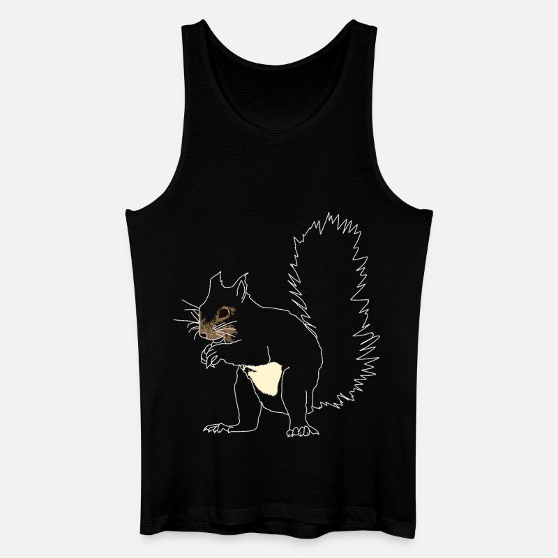 Eichhörnchen lineart - Männer Bio Tank Top - Schwarz