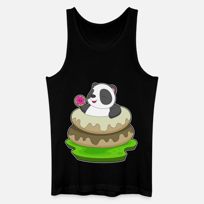 Panda Donuts - Männer Bio Tank Top - Schwarz