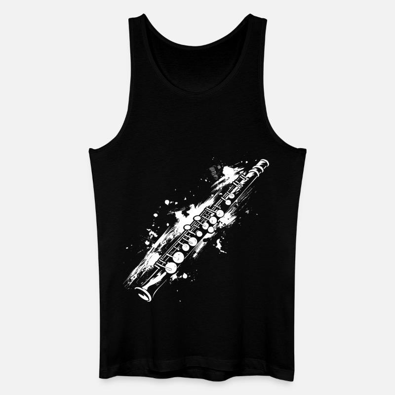 Flöte - Männer Bio Tank Top - Schwarz