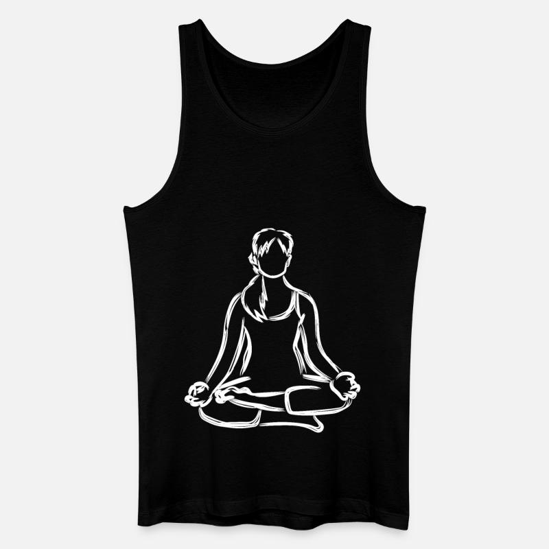 Yogini Zeichnung - Männer Bio Tank Top - Schwarz